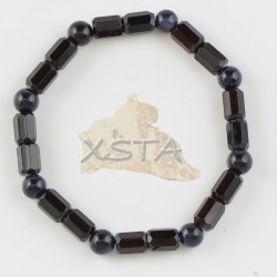 Black Calibrated barrels amber bracelet for men